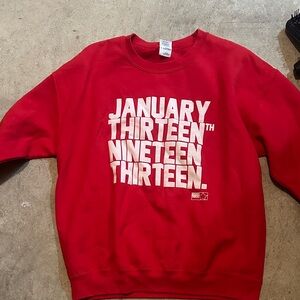 Red Graphic Women's Crew Neck Sweater